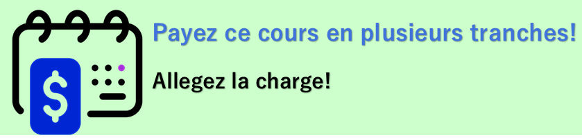 Payez ce cours en tranches